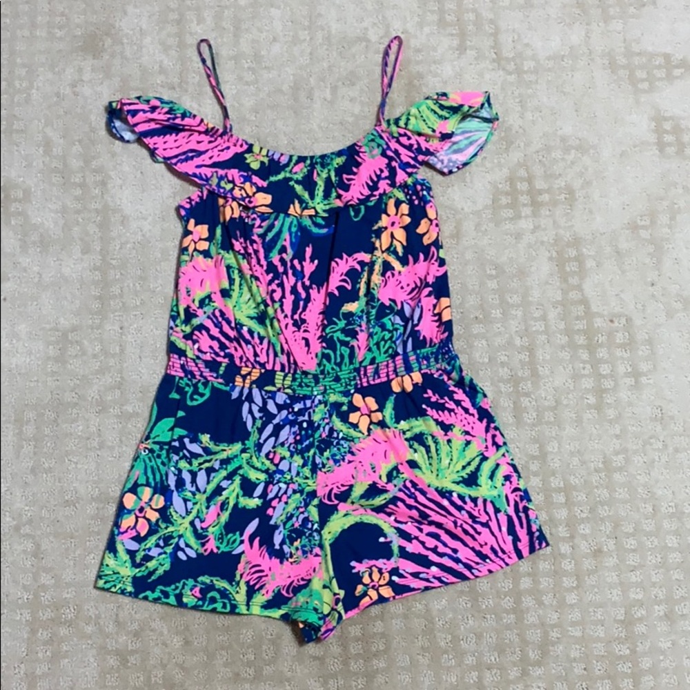 Lily Pulitzer girls off the shoulder romper